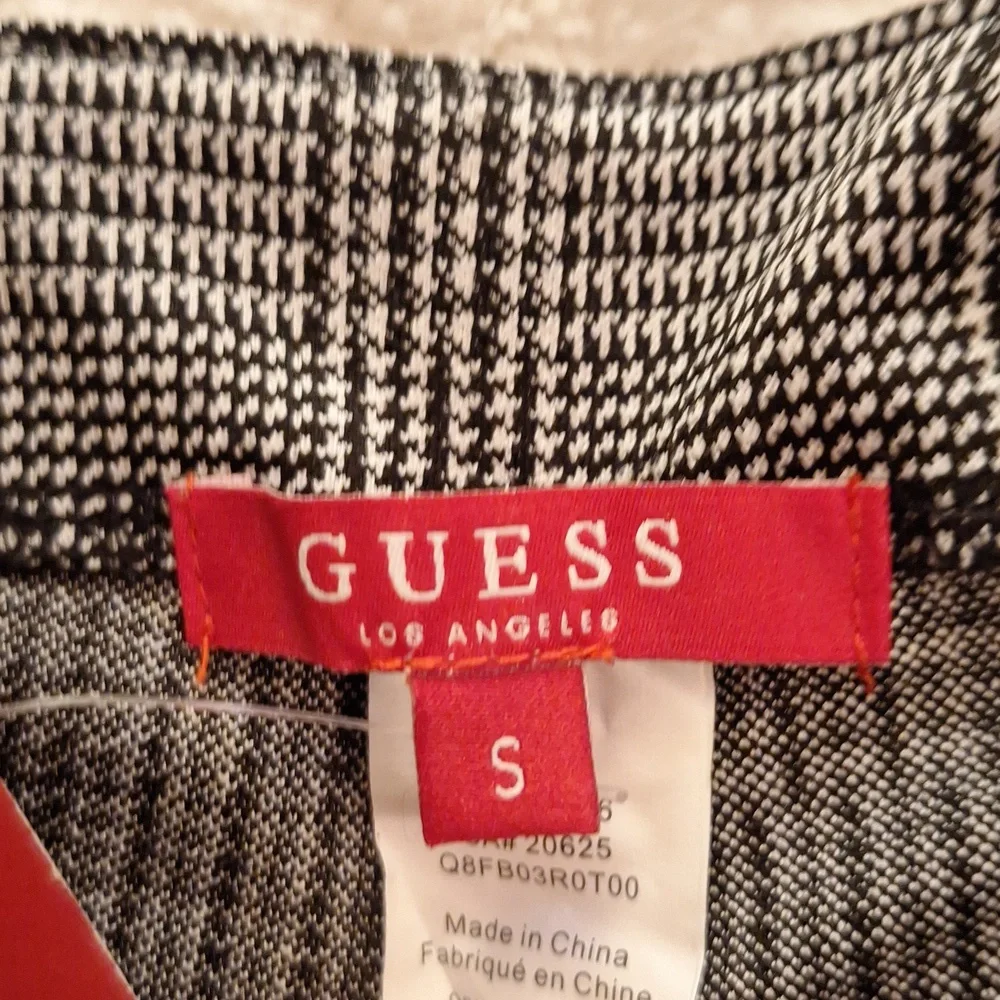 Guess Marcella Stripe Jet Blk Plaid Multi  W/ Maroon & White Stripes on Side SP - Picture 6 of 8